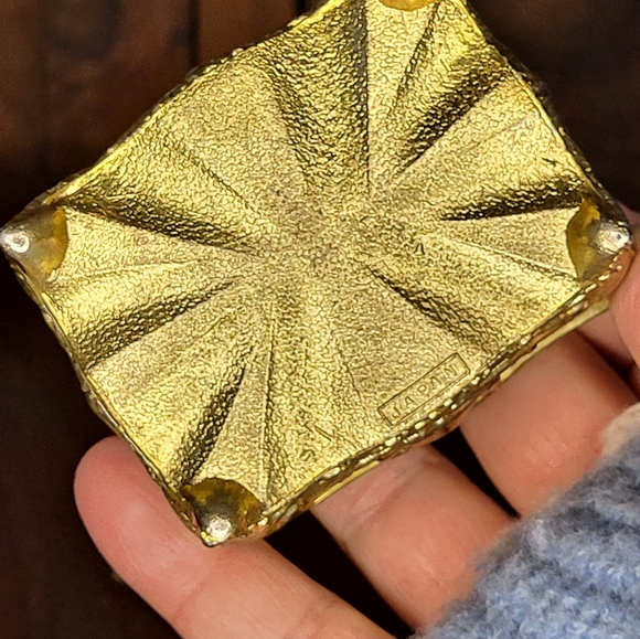 Vintage Ornate Jewelry Box with Blue and Gold Accents - Picture 15 of 17